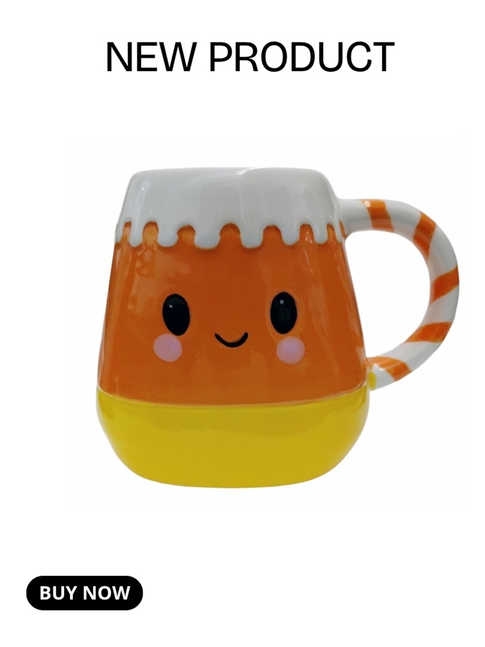 NEW Limited Edition Candy Corn Ceramic Mug - Orange & Yellow